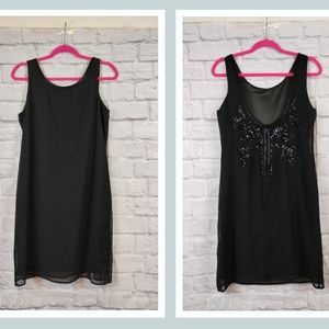 NWT MM Couture by Miss Me Black Chiffon Dress with Sequined Back Size M
